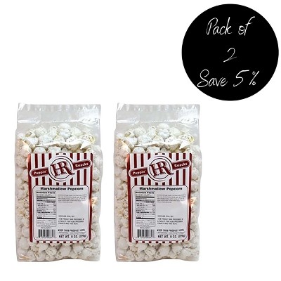 HR Poppin' Snacks 8 oz White Marshmallow Popcorn - Pack of 2