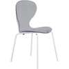 LeisureMod Bristol 5-Piece Dining Set Round Dining Table, 4 Plastic Dining Chairs White Legs - 3 of 4