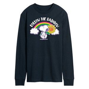 Men's - Peanuts - Follow The Rainbow Long Sleeve Graphic T-Shirt - 1 of 4