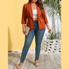 MISSKY Womens Plus Size Casual Blazer Office 3/4 Sleeve Open Front Cardigans Jacket Work Suit with Pockets - 4 of 4