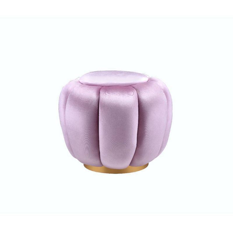 19&#34; Heiress Ottoman Bubblegum Pink Velvet - Acme Furniture, 3 of 6