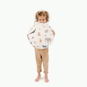 Gathre Mini Circle Kids' Floor Cushion Menagerie: Multicolor Animal Icon Bean Bag Chair for Indoor Use - 1 of 3
