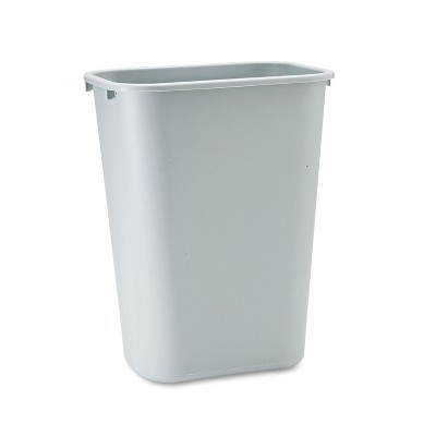 Rubbermaid Commercial Deskside Plastic Wastebasket Rectangular 10 1/4 gal Gray 295700GY