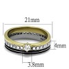 Slickblue Women's Two-Tone IP Gold Stainless Steel Ring with Clear CZ Stone, Size 5-10 - 2 of 4