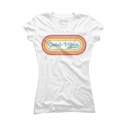 Junior's Design By Humans Good Vibes By LuckyU T-Shirt