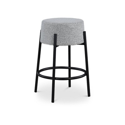 Meridian Furniture,Avalon Grey Boucle Fabric Counter Stool