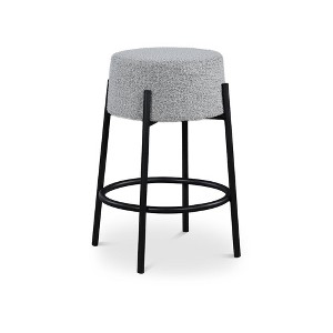 Meridian Furniture,Avalon Grey Boucle Fabric Counter Stool - 1 of 4