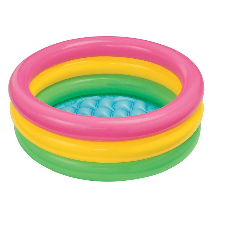 Intex 58924EP 34in x 10in Sunset Glow Soft Inflatable Baby Swimming Pool, 1 of 6