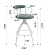 SKRAN 26''Modern Industrial Swivel Chairs Home Bar Barstools With Backs Set of 2, Fabric Seat with Metal Frame,for Kitchen, Living Room, Pub - 3 of 4