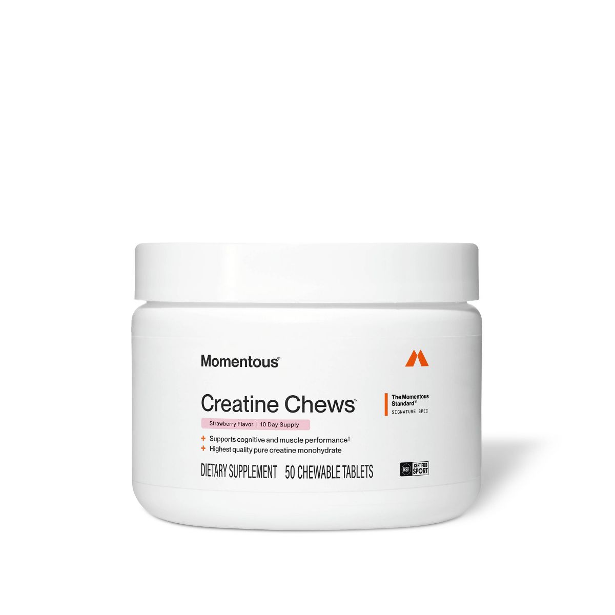 Momentous Creatine Chewables - Strawberry - 10 Servings