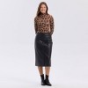 Women's Button-Front Midi A-Line Skirt - A New Day™ Black - 3 of 4