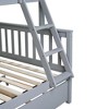 NicBex Twin over Full Bunk Bed Detachable Wooden Bed Frame with Twin Size Trundle, Ladder and Full Length Guardrail, No Box Spring Required - 4 of 4