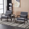 TiramisuBest Mid-Century Accent Chair & Coffee Table Set,Vintage Luxury Design, Beige Leisure Chair & Walnut-Tone Table for Living or Bedroom - 4 of 4