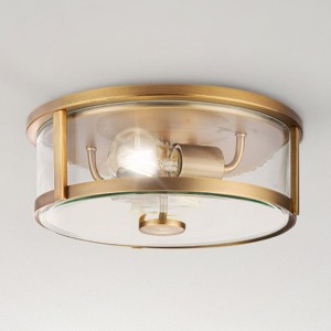 Urban Ambiance Luxury Modern Farmhouse Indoor Ceiling Light,  4-3/8''H x 12-5/8"W x 12-5/8''D,  Vintage Brass Finish, UHP4595 - 1 of 4