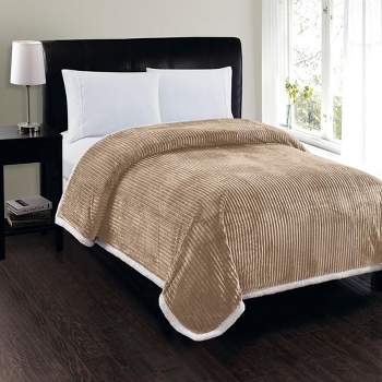 Plazatex Soft Plush Corduroy High Pile Fleece Lined Oversized Blankets All Season Comfort for Bedroom or Lounging on Couch