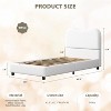White Upholstered Platform Bed Frame with Soft Boucle Headboard, Low Profile, Sturdy Wooden Slats, No Box Spring Needed - 2 of 4