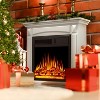 ZAFRO Electric Fireplace with Mantel, Freestanding 750/1500W Heater , Adjustable Flame  and LED Flame for Indoor Use, White - 2 of 4