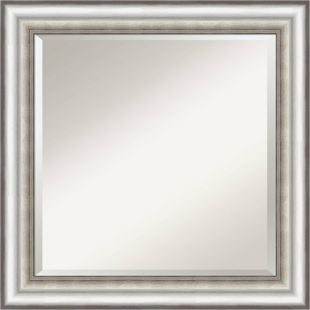 Photos - Wall Mirror 25" x 25" Salon Framed Bathroom Vanity  Silver - Amanti Art