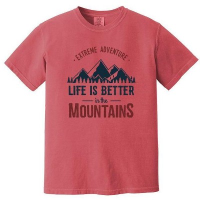 Simply Sage Market Men's Life Is Better In The Mountains Colorful Short Sleeve Garment Dyed Tee