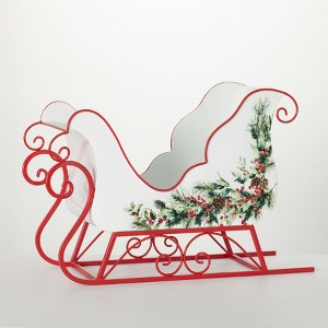 24"L Sullivans Christmas Metal Sleigh Table Display  Multicolor - 1 of 3