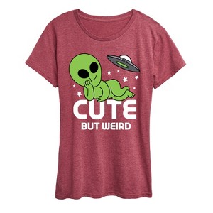 Women's - Instant Message - Alien Cute But Weird Short Sleeve Graphic T-Shirt - 1 of 4