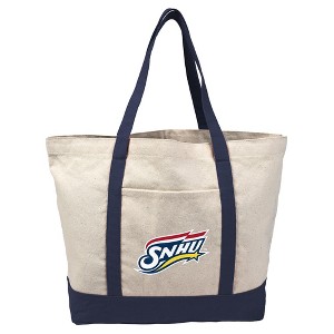 Southern New Hampshire University Primary Logo Canvas Tote Bag With External Pocket, Reusable Shoulder Bag for Shopping, School, Beach, Navy - 1 of 4