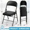 SUGIFT 6 Pack Heavy Duty Black Folding Chairs with Padded PU Leather Seats, Metal Frame, Portable for Indoor/Outdoor - 2 of 4