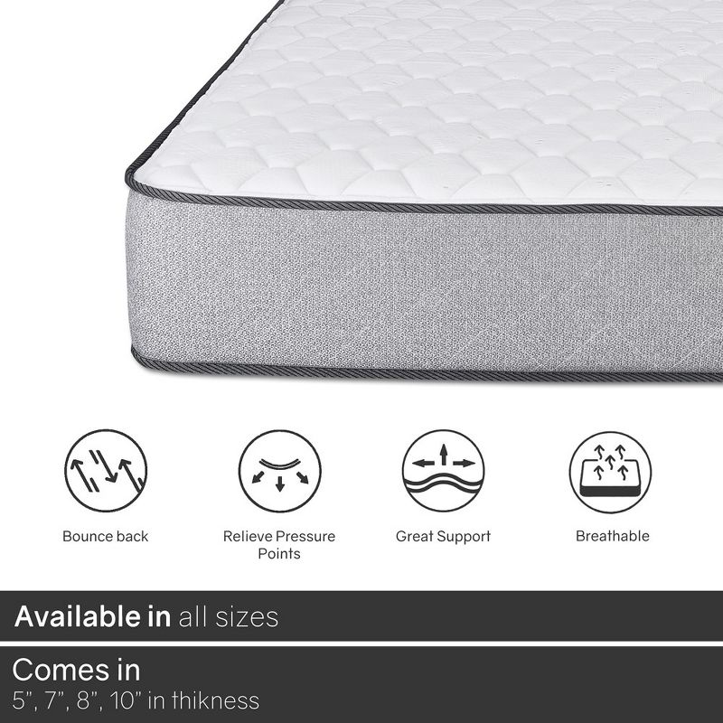 Continental Sleep, 10-Inch Medium Firm Tight top High Density Foam Mattress,, 6 of 9