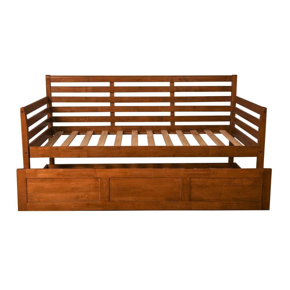 Photos - Bed Twin/Full Yorkville Trundle Daybed Frame Only Barbados - Dual Comfort: Hardwood, Linen, Modern Style