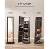 Mirror Jewelry Cabinet Organizer 360° Rotating Jewelry Armoire Storage Box - 3 of 4