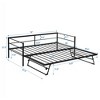 NicBex Twin Size Day Bed Metal Frame 78" Daybed with Pop Up Adjustable Trundle for Living Room - 2 of 4