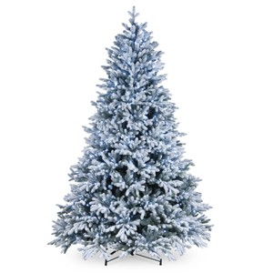 National Tree Company 7.5 ft. Snowy Hamilton Spruce Tree with Cool White LED Lights - 1 of 4