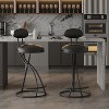 Vynxaria Black PU Leather Bar Stools Set of 2 with Footrest - 2 of 4