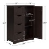 Yaheetech Wooden Bathroom Floor Cabinet With 4 Drawers Espresso : Target