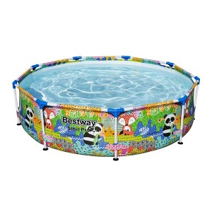 Bestway Steel Pro Above Ground Round Outdoor Backyard Swimming Pool - 1 of 4