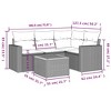 5 Piece Patio Sofa Set with Cushions Poly Rattan vidaXL - 3 of 3