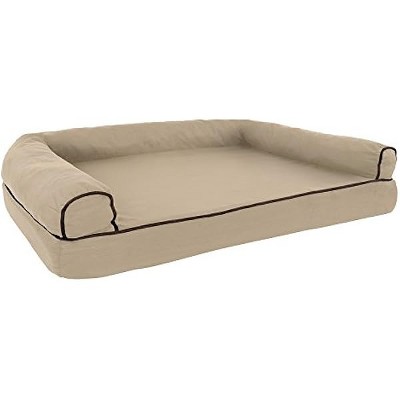 PETMAKER Memory Foam Dog Bed ? 2-Layer Orthopedic Dog Bed with Machine Washable Cover - 37 x 24 Dog Bed for Large Dogs up to 65lbs by (Gray)