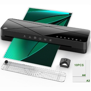 Crenova 13-Inch A3 Laminator Machine with 10 Sheets & Accessories, Black Thermal Laminating for Teachers, Home & Office Use - 1 of 4