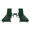 WestinTrends Ashore 2pcs Modern Poly Reclining Chaise Lounge With Wheels plus 1pc side table - 3 of 4