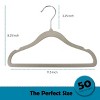 Elama Home 50 Piece Kids Non-Slip Velvet Cloths Hangers with Notched Shoulders - 2 of 4