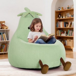 FONTOI 31" Eggplant-Shaped Mini Sofa Chair, Cute Cartoon Sofa with Washable Cover for Living Room, Playroom, Kid Gift Soft, 30.3"*31.1"*27.5" - 1 of 4