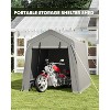 Heavy-Duty Portable Carport with Roll-Up Zipper Door, Waterproof Garage Storage Shed for Motorcycles, Bikes, Firewood and Outdoor Tools - 2 of 4