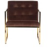LeisureMod Lexington Modern Velvet Accent Chair with Gold Base for Living Room, Bedroom, or Lounge - 3 of 4