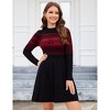 Coolmee Women's Fall Winter Casual Dress Crewneck Long Sleeve High Waist A-Line Mini Sweater Dress - 2 of 4