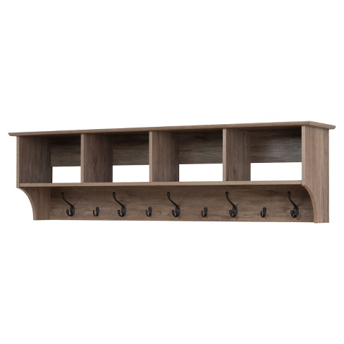 23 X 20 Farmhouse Wooden Wall Shelf With Drawers And Hooks - Olivia & May  : Target