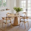 Dining Chair 30.5"H Beige – Poly Linen Upholstery with Natural Rubberwood Frame by Zuo Modern - 3 of 4