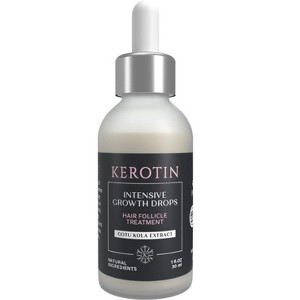Kerotin Intensive Growth Drops Hair Follicle Treatment | Growth Serum with Castor Oil for Hair Loss in Women, Thicker Fuller Hair (1oz) - 1 of 4