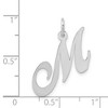 Black Bow Jewelry 14k White Gold, Ella Collection Medium Fancy Script Initial M Pendant - 4 of 4