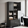 67"Tall Bathroom Storage Cabinet with 4 Doors and Adjustable Shelves,Open multi-layer Shelves - Leovsnove - 2 of 4