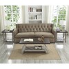 3-Piece Particle Board Contemporary Coffee Table Set with Storage Shelf and Wide-Angled Legs for Living Room Organization - 2 of 4